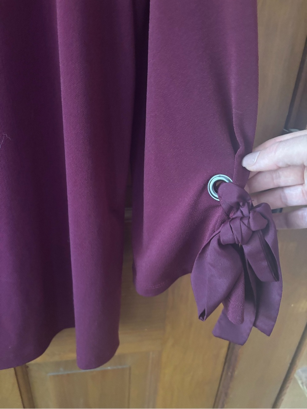 Banana Republic Tie-Sleeve Boatneck Top in Plum - Picture 5 of 5